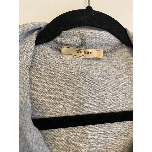 Chevron Hooded Zip-Up Lightweight Knit Jacket By Miusey Size XL - Picture 5 of 8